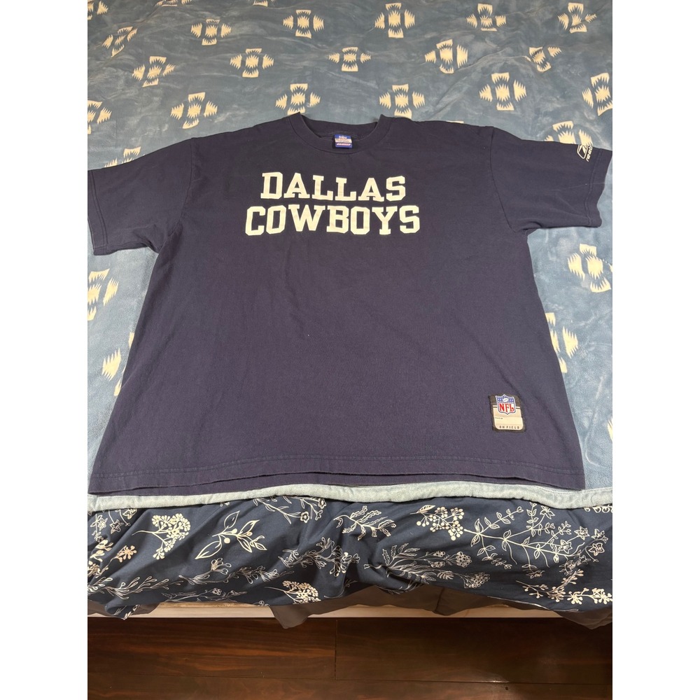 Dallas Cowboys Reebok NFL Team Apparel Navy Blue Graphic T-Shirt Mens XL R241A
